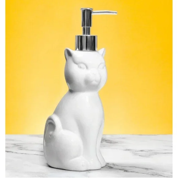 Ceramic Cat Soap Dispenser CAT LADY Soap Lotion Pump - Picture 2 of 5